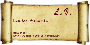 Lacko Veturia névjegykártya